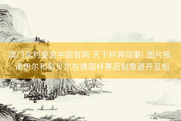 澳门永利皇宫中国官网 天下杯将同事! 图片报: 诺伊尔和努贝尔在德国杯赛后刻意避开互相