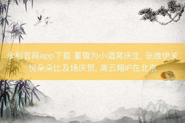 永利官网app下载 董璇为小酒窝庆生, 张维伊关悦朵朵比及场庆贺, 高云翔IP在北京