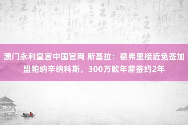 澳门永利皇宫中国官网 斯基拉:德弗里接近免签加盟帕纳辛纳科斯,300万欧年薪签约2年